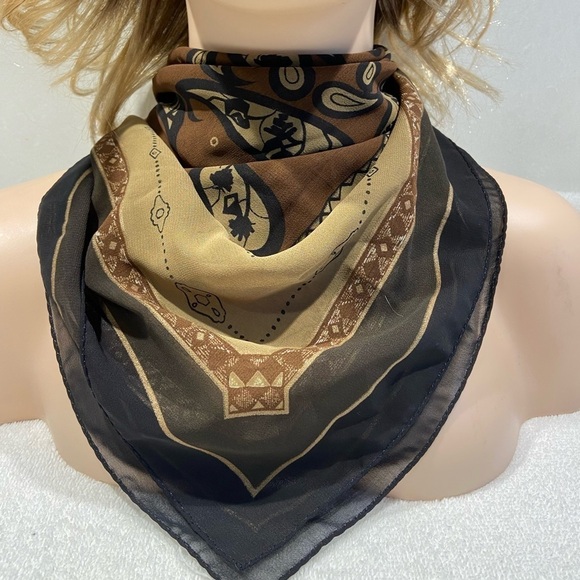 Chocolate brown Bianca Nygard Scarf 32 X 32 Inches - Picture 3 of 15